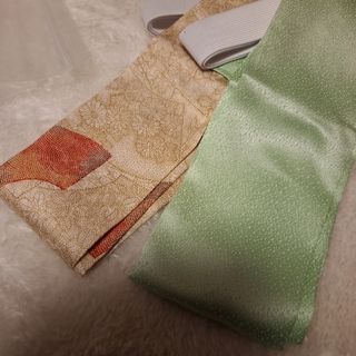 S73　帯揚げにも出来る三重紐　変わり結びアイテム　ハンドメイド　わけあり(和装小物)
