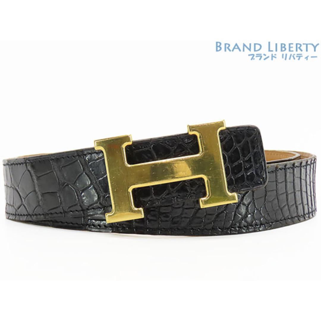HERMES(エルメス)のレア エルメス  ヴィンテージ コンスタンス ポロサス クロコダイル Hベルト リバーシブル 32MM 90 ブラック ブラウン
 メンズのファッション小物(ベルト)の商品写真