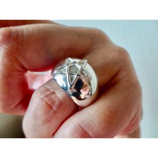 仁尾彫金『スター甲丸リング』ハンドメイド381(リング(指輪))