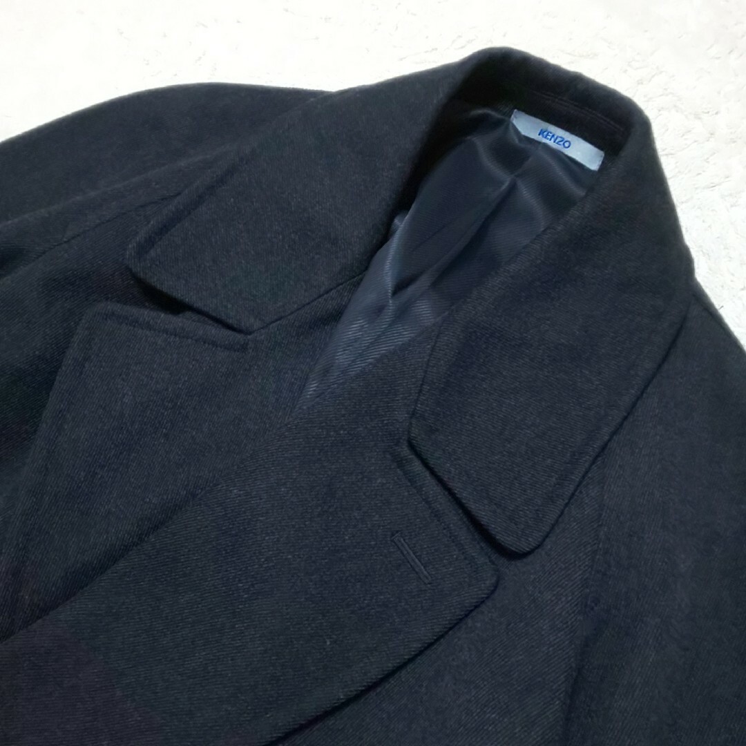 極美品 KENZO HOMME マキシ丈 ベルト付ダブルブレストコート ブラック 極美品 KENZO HOMME ベルト付ダブルブレストコート マキシ丈