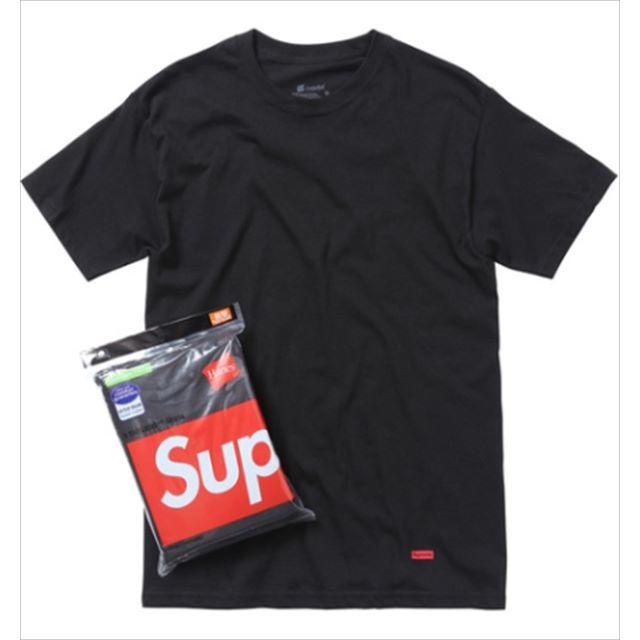 Supreme(シュプリーム)の送料無料！シュプリーム Supreme hanes Ｔシャツ 黒Ｌ正規品 メンズのトップス(Tシャツ/カットソー(半袖/袖なし))の商品写真