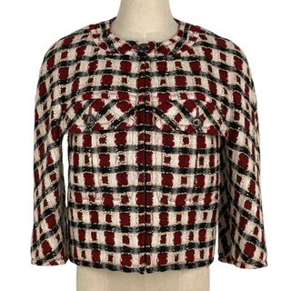 CHANEL(ノーカラージャケット ・ レッド/赤色系)のフリマ CHANEL(ノーカラージャケット ・ レッド/赤色系)のフリマ