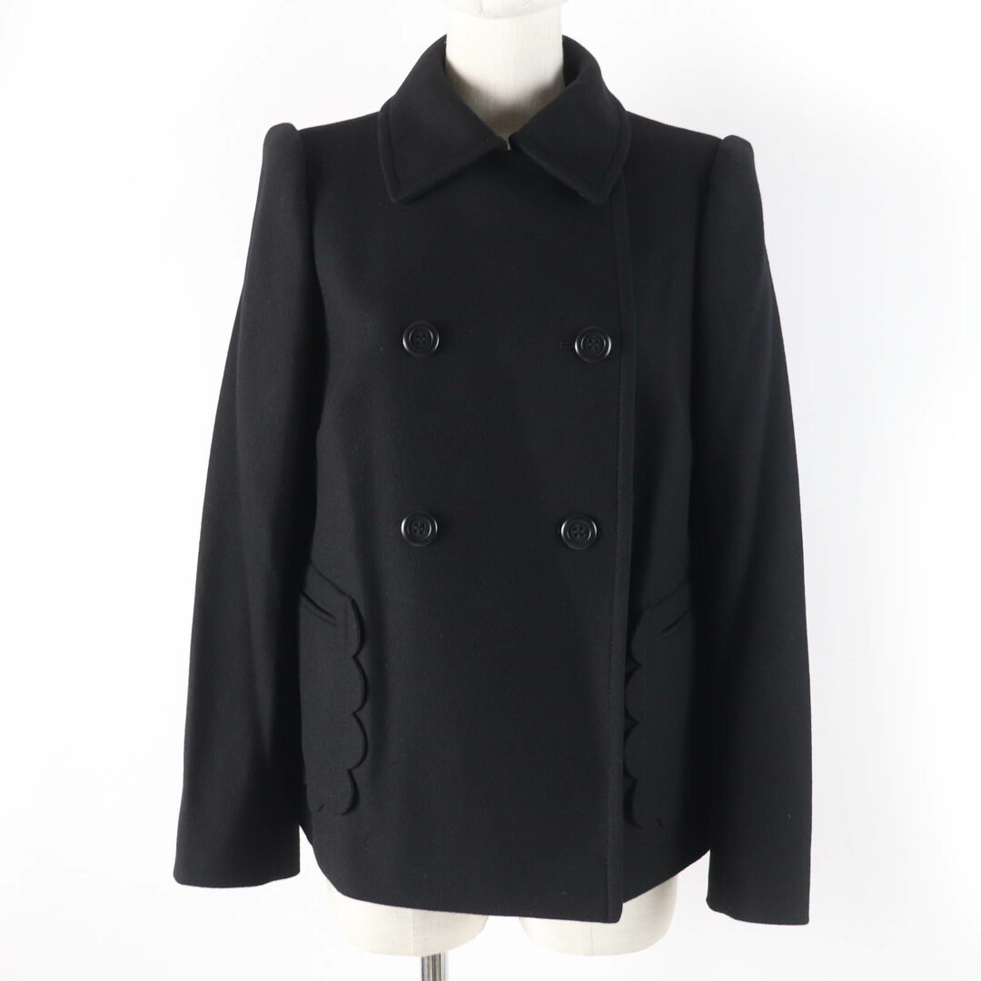 RED VALENTINO - 極美品☆RED VALENTINO レッドヴァレンティノ ウール カットワーク デザイン ジャケット ブラック 42 正規品 レディース