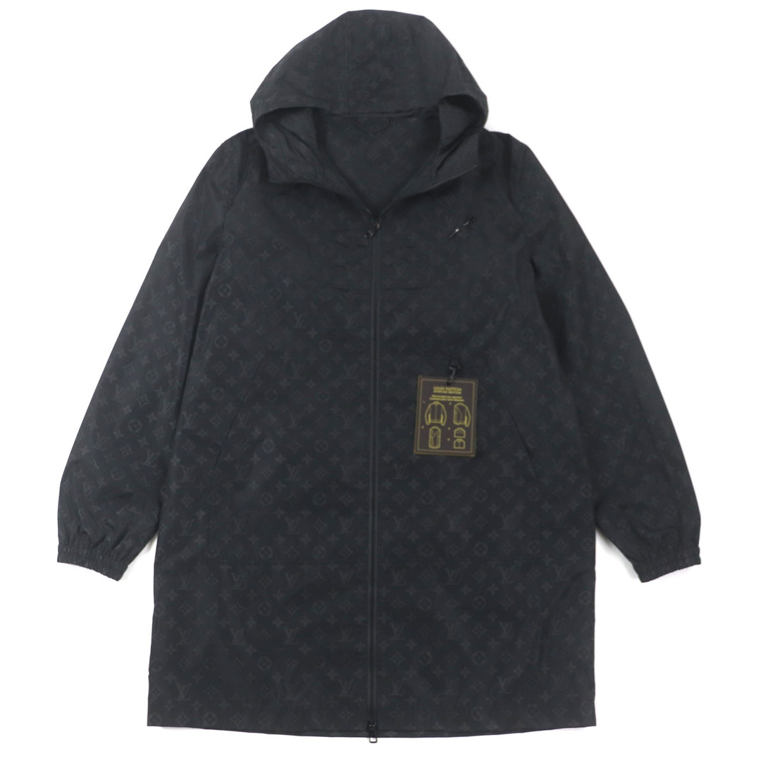 LOUIS VUITTON - 美品▼LOUIS VUITTON ルイヴィトン 22AW HNK48W ミッドレングスモノグラム ウインドブレーカーパーカー ブラック 50 ハンガー・ガーメント付き イタリア製 正規品 メンズ