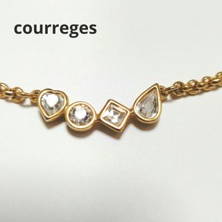 美品　クレージュ　ネックレス　ラインストーン　ハート　丸　ヴィンテージ　ゴールド(ネックレス)