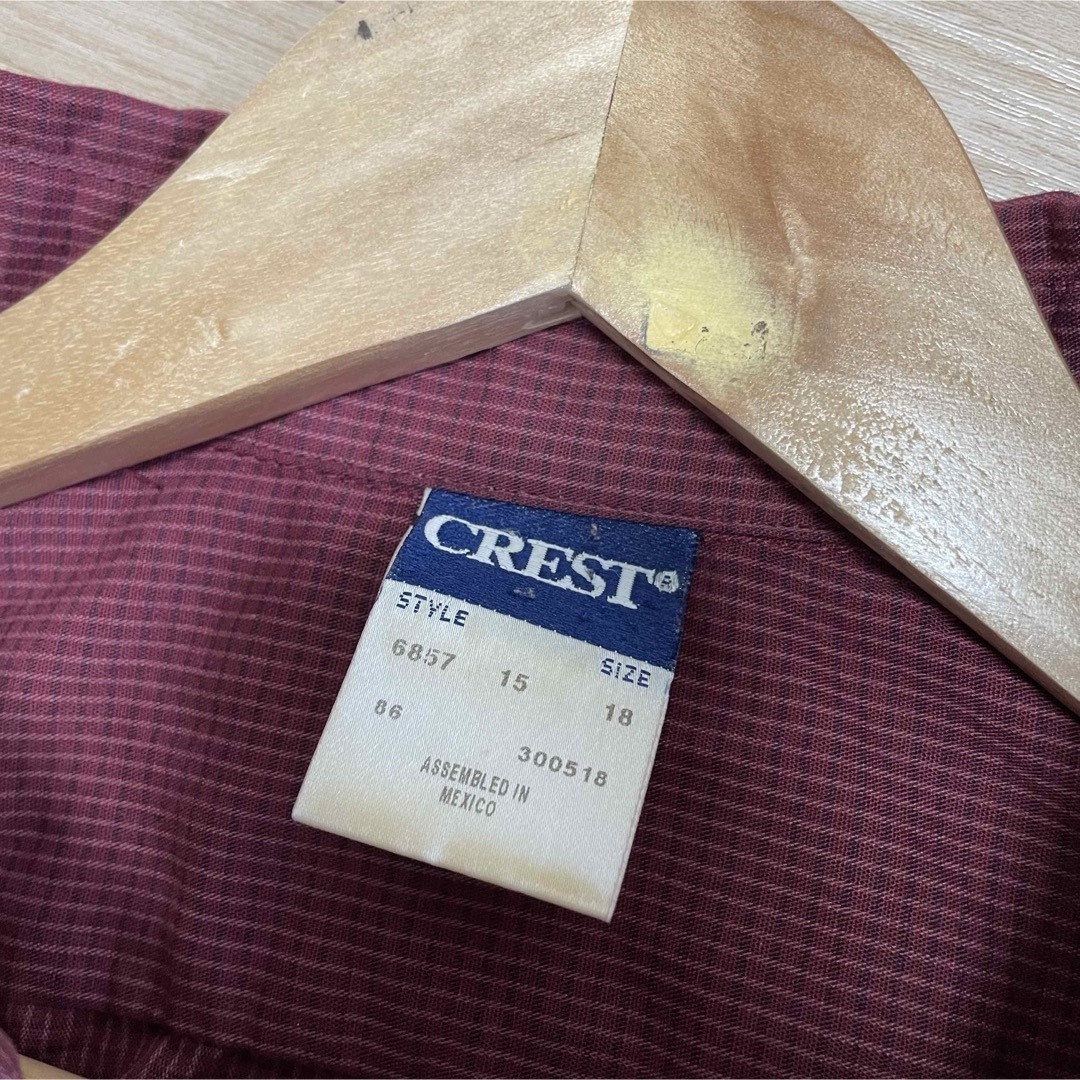 VINTAGE(ヴィンテージ)のUSA古着　90s　半袖シャツ　XXL　ワインレッド　ピンチェック　マクドナルド メンズのトップス(シャツ)の商品写真