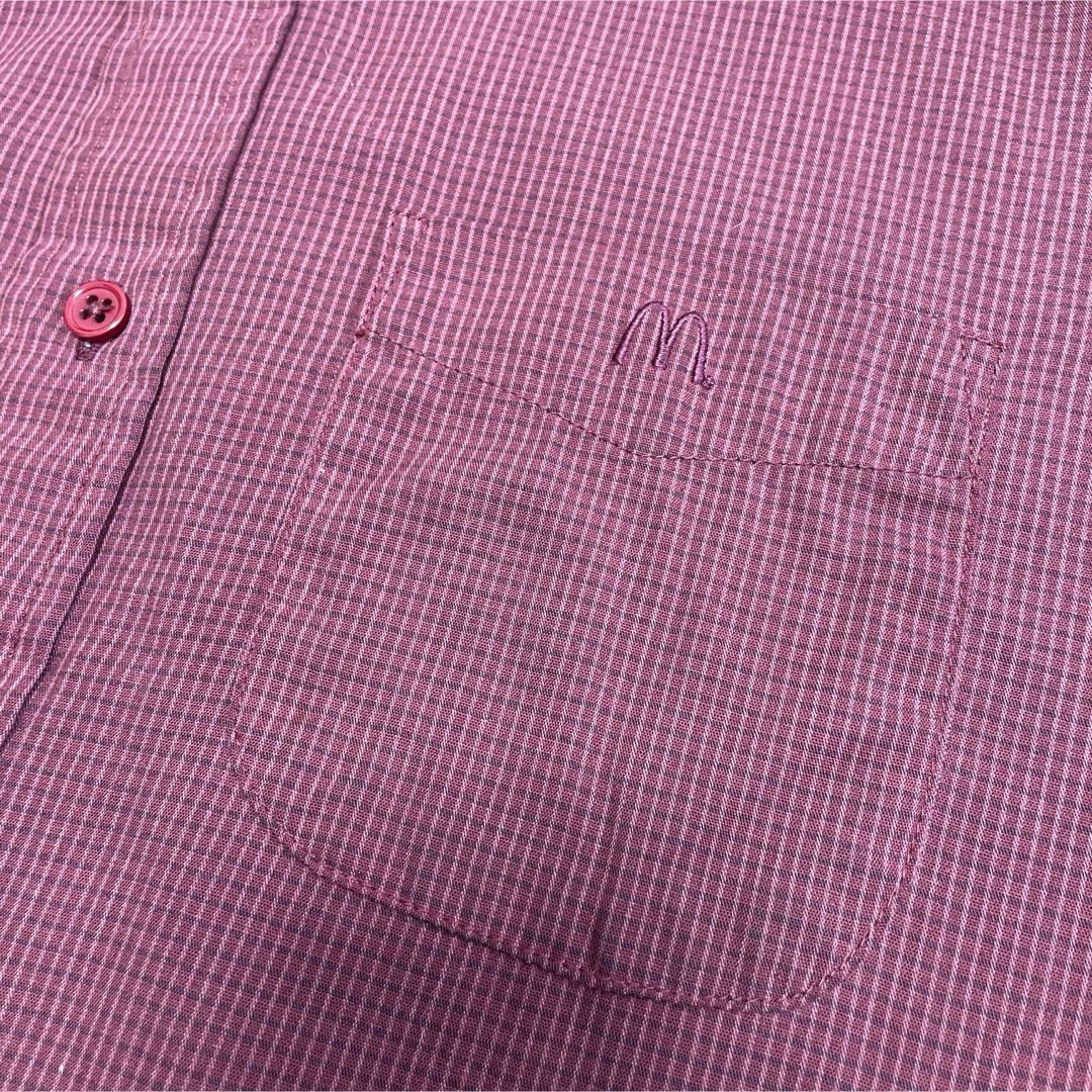 VINTAGE(ヴィンテージ)のUSA古着　90s　半袖シャツ　XXL　ワインレッド　ピンチェック　マクドナルド メンズのトップス(シャツ)の商品写真