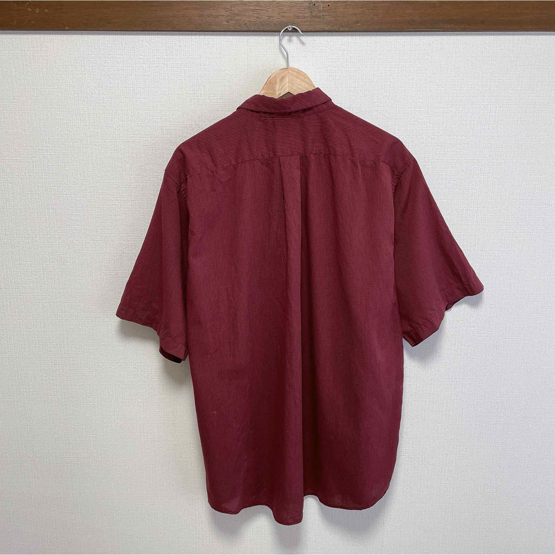 VINTAGE(ヴィンテージ)のUSA古着　90s　半袖シャツ　XXL　ワインレッド　ピンチェック　マクドナルド メンズのトップス(シャツ)の商品写真