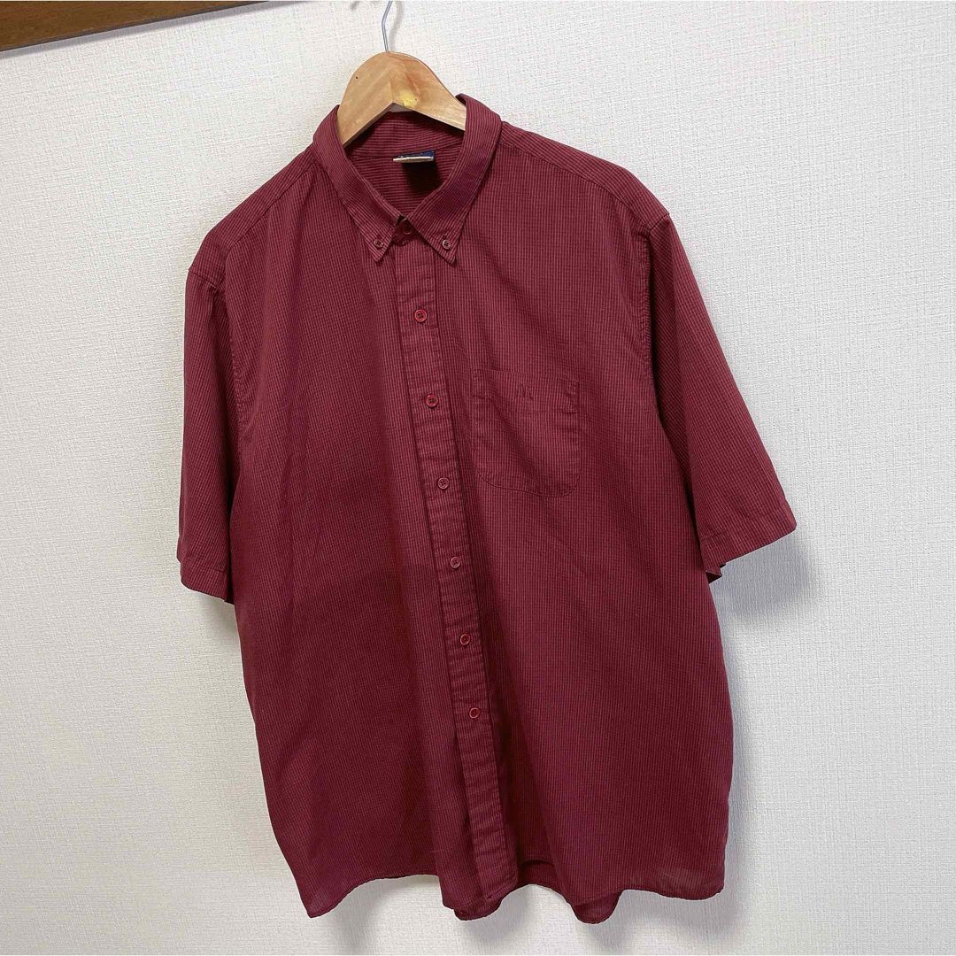 VINTAGE(ヴィンテージ)のUSA古着　90s　半袖シャツ　XXL　ワインレッド　ピンチェック　マクドナルド メンズのトップス(シャツ)の商品写真
