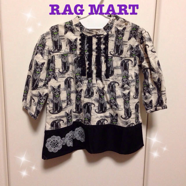 RAG MART(ラグマート)のネコワンピース ８０ キッズ/ベビー/マタニティのキッズ服女の子用(90cm~)(その他)の商品写真