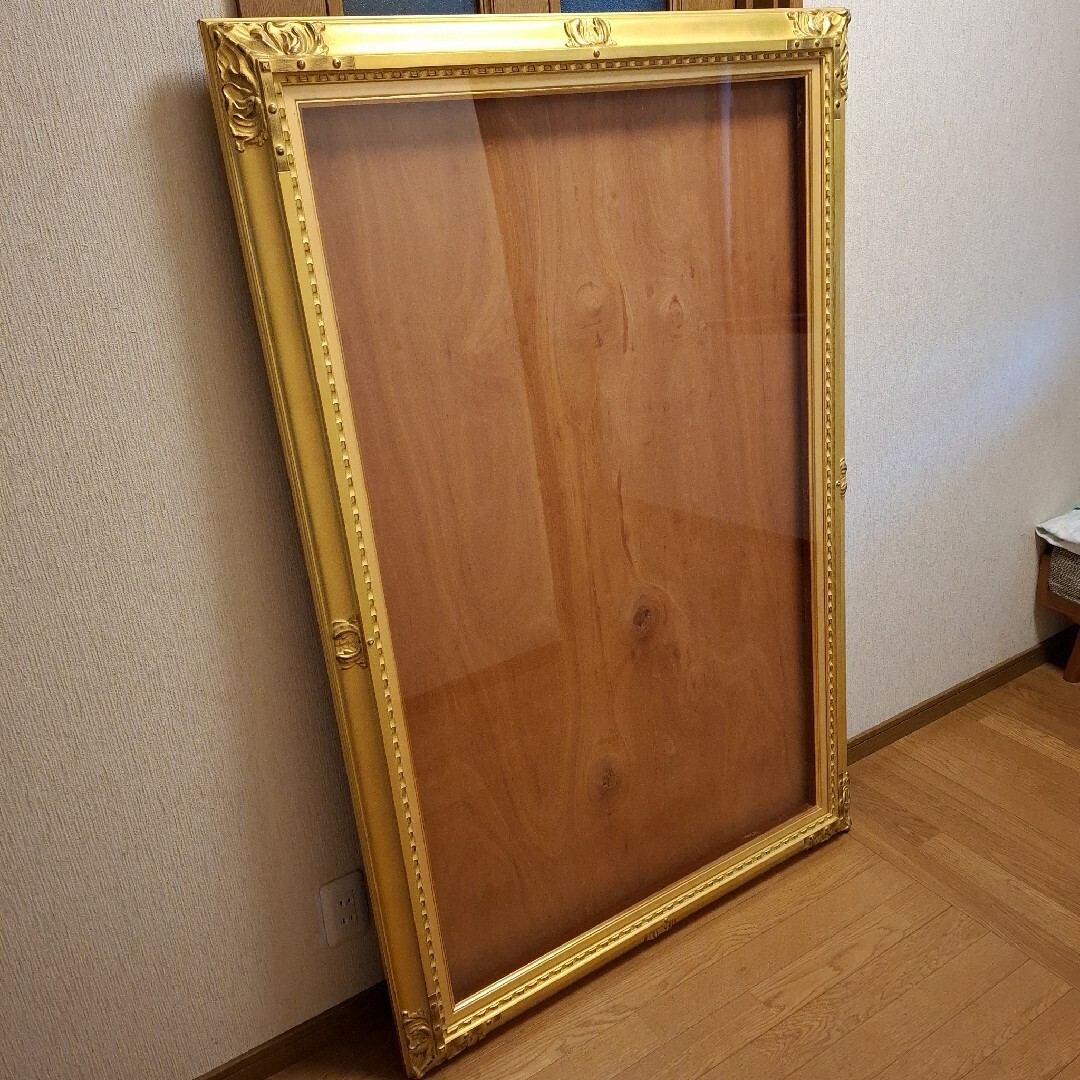 ゴールド木製油彩額大きめアンティーク調外148×98×7内138×87×2箱あり ゴールド木製油彩額大きめアンティーク調外148×98×7内138×87×2箱