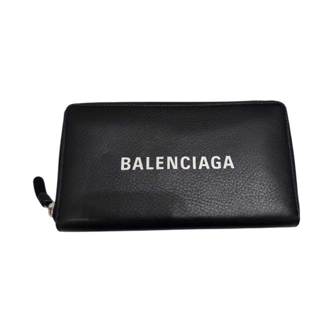 BALENCIAGA - 　バレンシアガ BALENCIAGA エブリデイ　ロングジップウォレット ブラック レザー ユニセックス 長財布