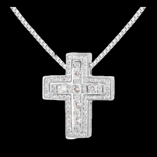 【N002】ネックレス　メンズ　ゴールド　シルバー　クロス　おしゃれ　アクセサリ(ネックレス)