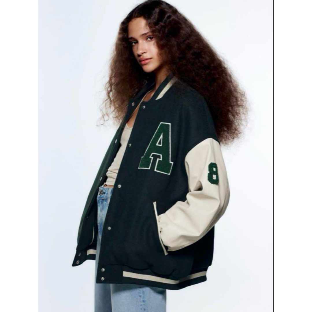 ザラ ZARA スタジャン 羽織 カレッジ ボンバージャケット A ワッペン M ザラ ZARA スタジャン 羽織 カレッジ ボンバージャケット A
