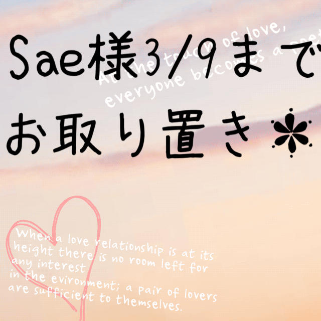 Sae様3/9までお取り置き＊
