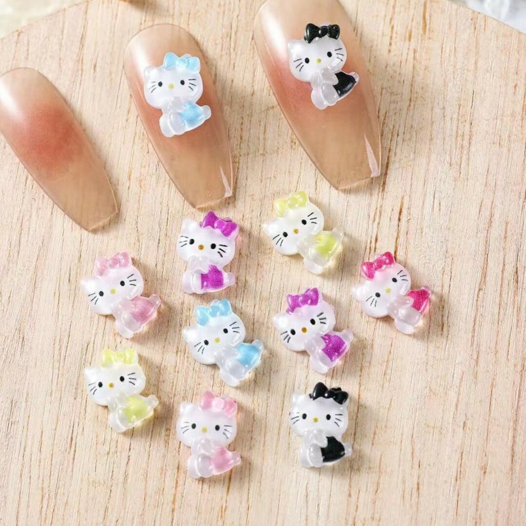 ハローキティ - キティちゃん デコパーツ ネイルパーツ 50個