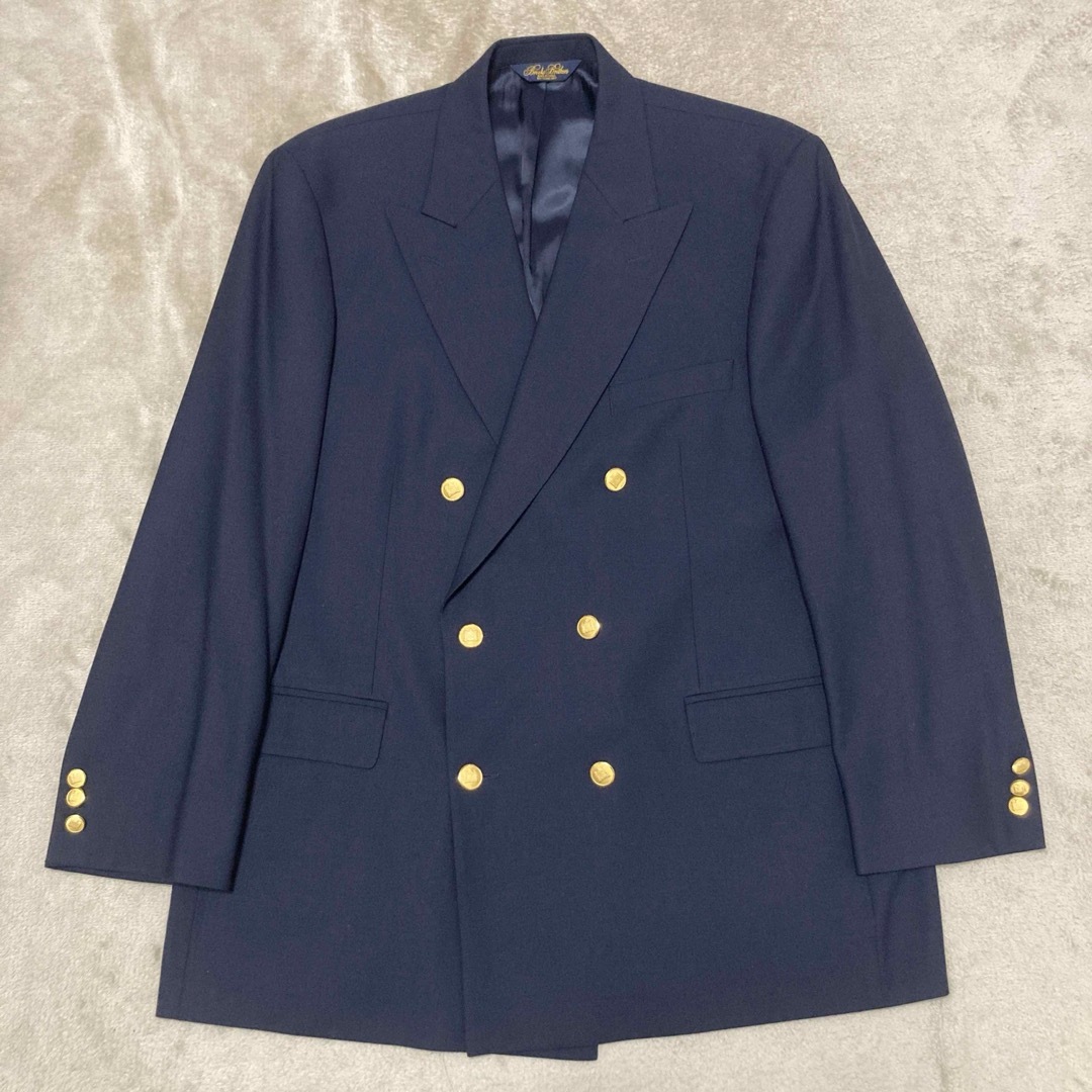 ブルックスブラザーズ×カノニコ テーラードジャケット 紺ブレ 金釦 背抜き 春 Brooks Brothers カノニコ 紺ブレ 金ボタン テーラードジャケット