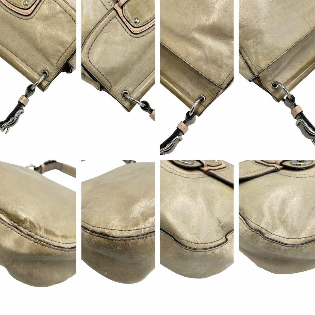 COACH(コーチ)の【良品】コーチ ハンドバッグ ターンロック 19031 ベージュ レザー レディースのバッグ(ハンドバッグ)の商品写真