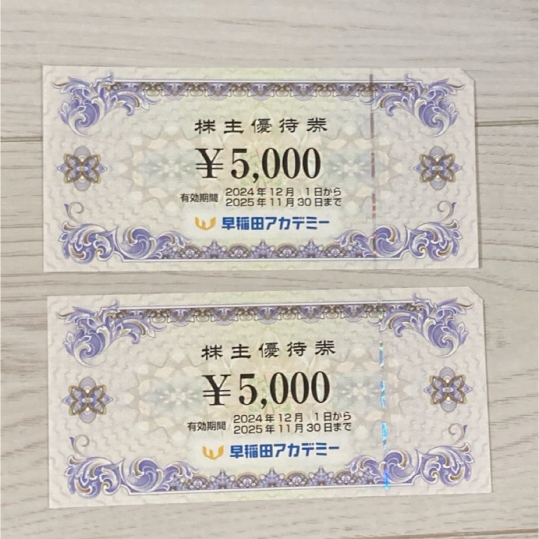 早稲田アカデミー 株主優待 10000円分 チケットの優待券/割引券(その他)の商品写真