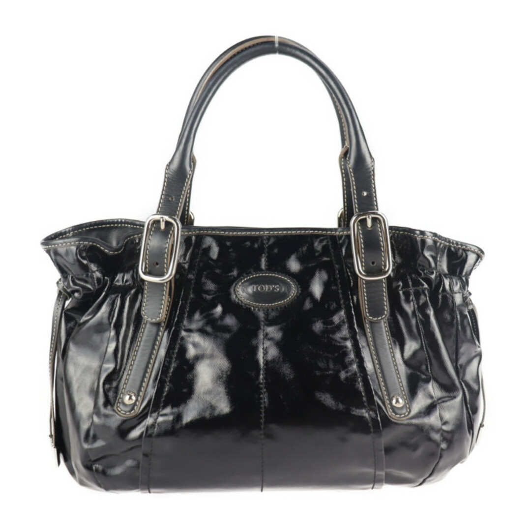 TOD'S - TOD’S トッズ Gライン  ハンドバッグ - PVCコーティングキャンバス レザー  ブラック シルバー金具  トートバッグ ショルダーバッグ 【本物保証】