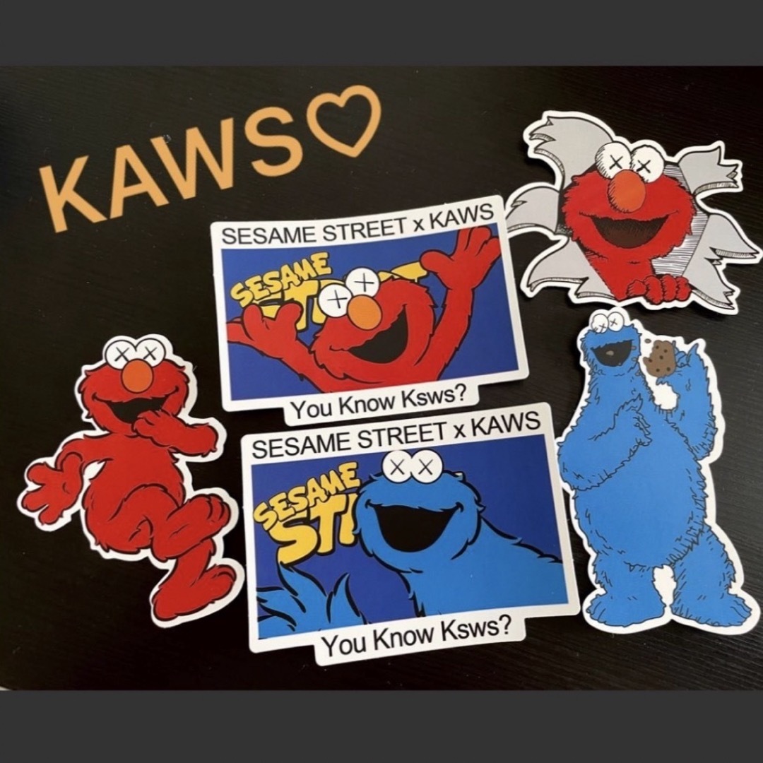 大きなKAWSのステッカー♡5枚セット エンタメ/ホビーのおもちゃ/ぬいぐるみ(キャラクターグッズ)の商品写真