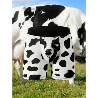 【新品】ユーモア満点！！牛柄のメンズボクサーパンツ 牛の顔ブリーフ(ボクサーパンツ)