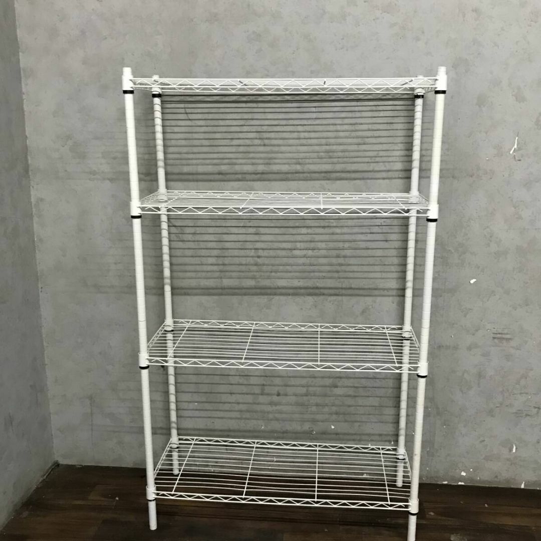 スチールラック ホワイト 白 35.5×90.5cm 高さ150cm 4段 ポー