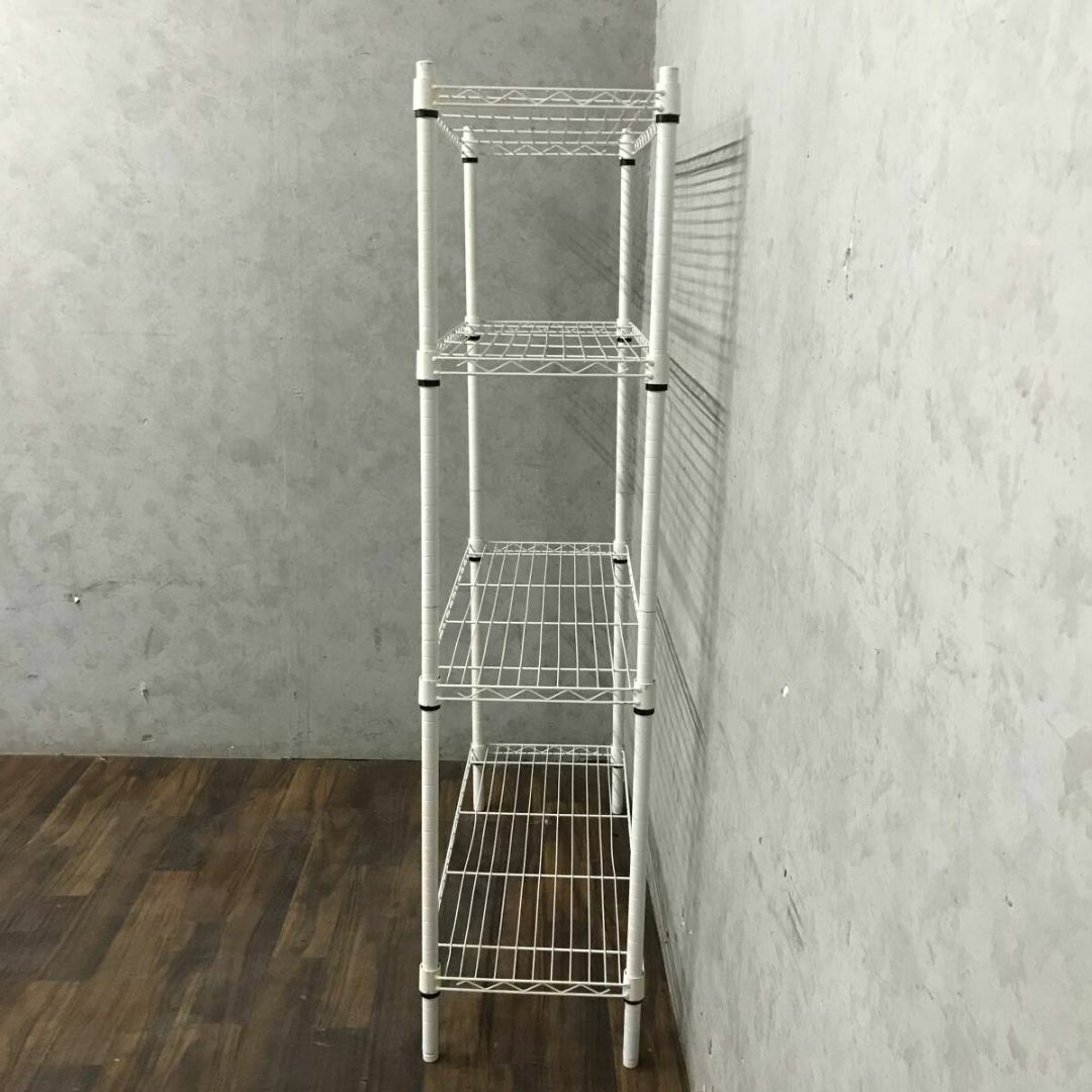 スチールラック ホワイト 白 35.5×90.5cm 高さ150cm 4段 ポー