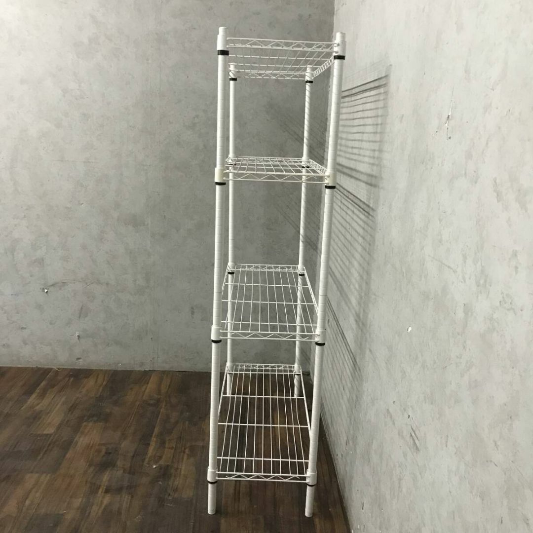 スチールラック ホワイト 白 35.5×90.5cm 高さ150cm 4段 ポー