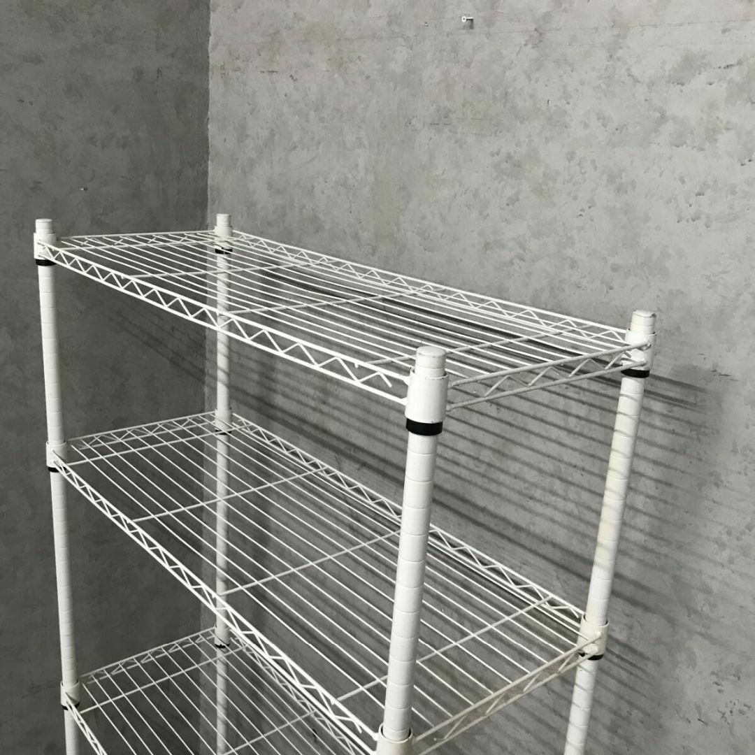 スチールラック ホワイト 白 35.5×90.5cm 高さ150cm 4段 ポー