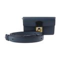 Maison Margiela メゾン マルジェラ NEW LOCK Horizontal ニュー ロック ホリゾンタル ショルダーバッグ SB1WD0002 キャンバス レザー ヤギ革 ホワイト ネイビー系 シルバー金具 2WAY クラッチバッグ クロスボディ ポシェット ヤギ革 【本物保証】