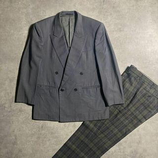 LANVIN - ランバン ウール ストライプ柄 ダブル スーツ 上下 LANVIN - ランバン ウール ストライプ柄 ダブル スーツ 上下
