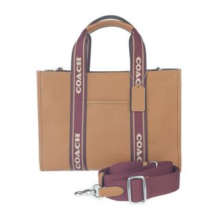 新古未使用展示品 COACH コーチ スミス トートバッグ CM067 ブラウン系 レザー レディース 2WAY ショルダーバッグ ハンドバッグ シルバー金具【本物保証】(ハンドバッグ)