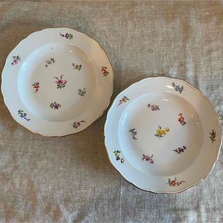 MEISSEN - 未使用 マイセン自然主義 花 蝶 虫5つ花 ケシプレート MEISSEN - 未使用 マイセン自然主義 花 蝶 虫5つ花 ケシプレート