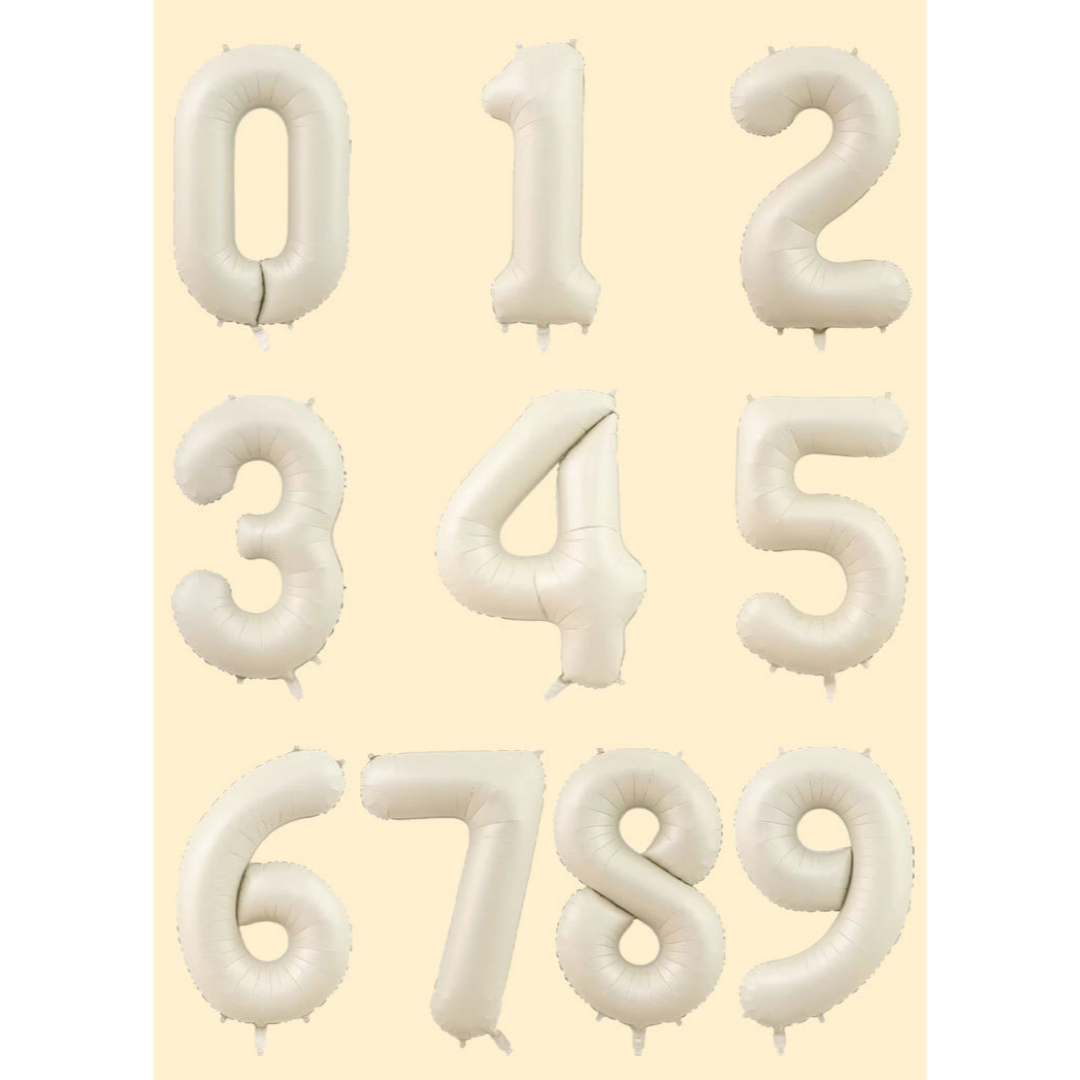 ナンバーバルーン くすみベージュ 6 数字 風船 お誕生日 記念日 飾付け 祝い キッズ/ベビー/マタニティのメモリアル/セレモニー用品(その他)の商品写真