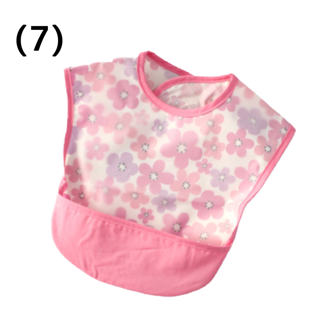 お食事エプロン 3枚セット テープタイプ 女の子 保育園 離乳食 防水 可愛い キッズ/ベビー/マタニティの授乳/お食事用品(お食事エプロン)の商品写真