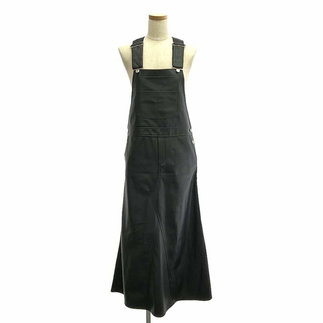 L'Appartement / アパルトモン | 2022SS | Artificial Leather Overall Skirt アーティカルレザー オーバーオール スカート | 34 | ブラック | レディース