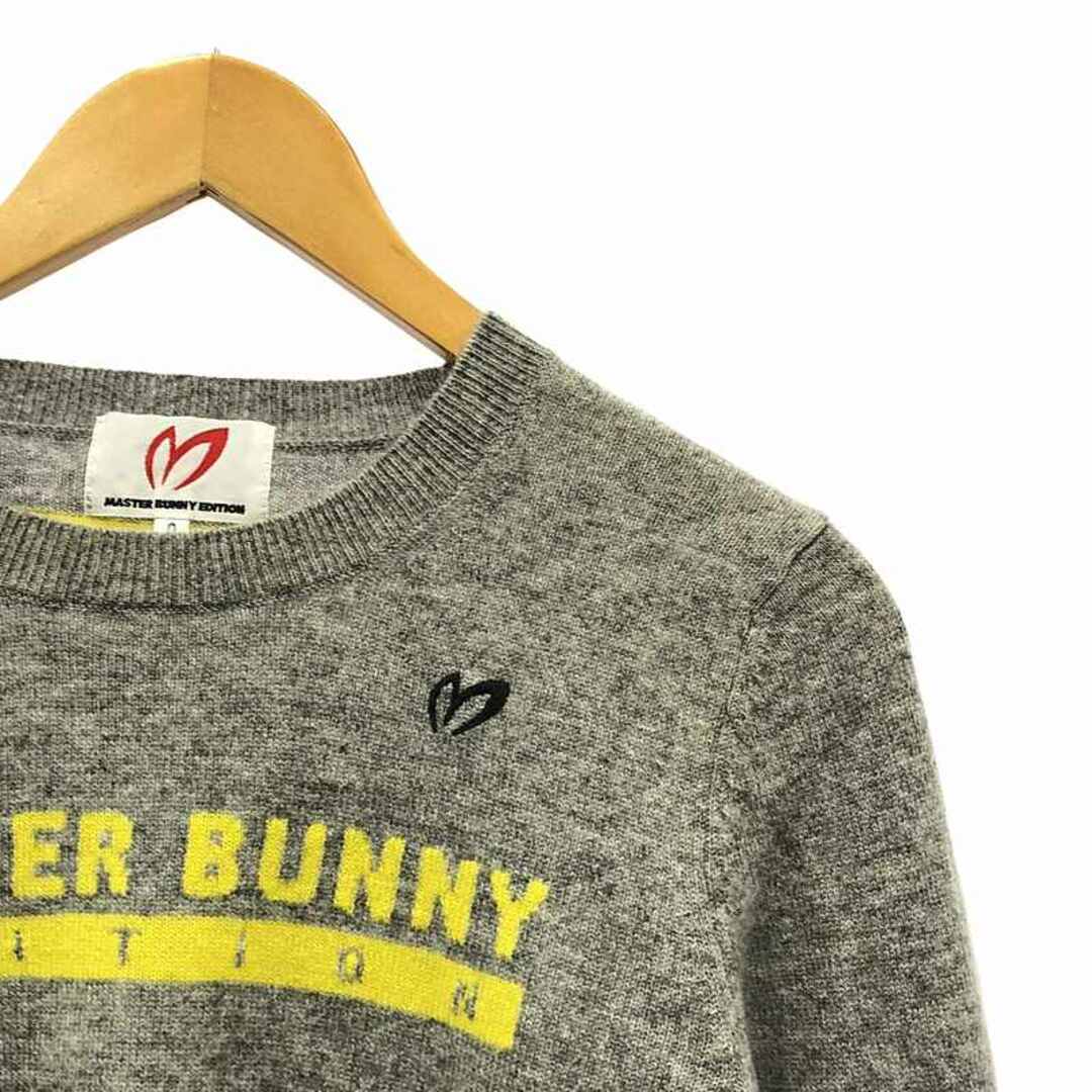 MASTER BUNNY EDITION  / マスターバニーエディション | ロゴ クルーネック ニット | 0 | グレー | レディース レディースのトップス(ニット/セーター)の商品写真