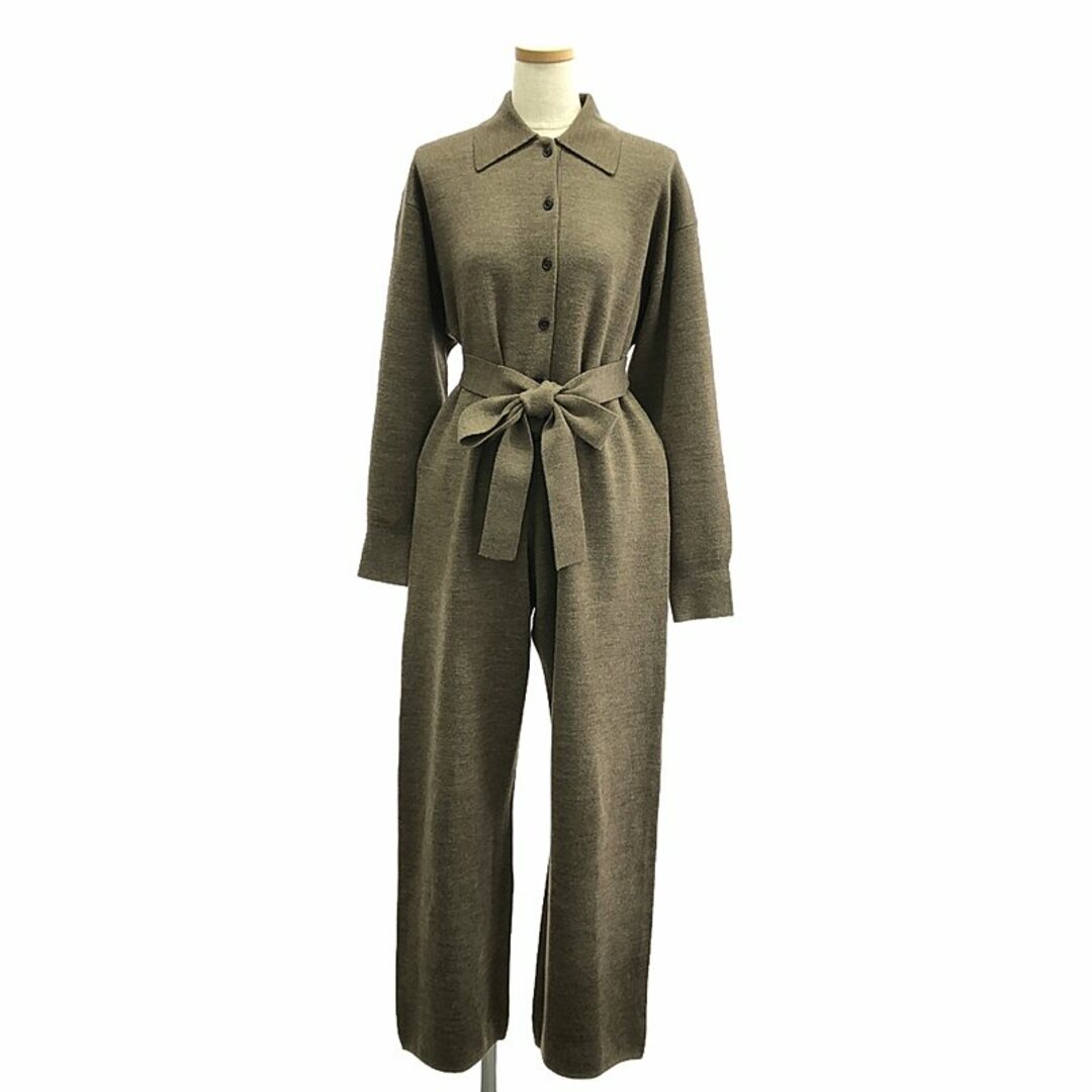 CLANE - CLANE / クラネ | LOOSE KNIT ALL IN ONE ニット オールインワンパンツ | 1 | ブラウン | レディース