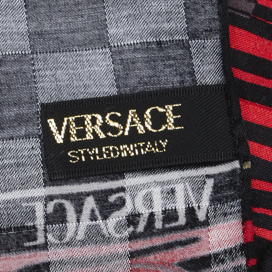 ヴェルサーチ コットン サンバースト スカーフ VERSACE - ヴェルサーチェ ロゴ サンバースト スカーフ ハンカチ