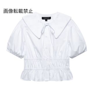 🐹3月新作🌸16670◆white ホワイト 半袖 シャツ ブラウス(シャツ/ブラウス(半袖/袖なし))