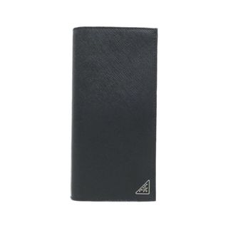 PRADA - プラダ 折財布 サフィアーノ 紺 ロゴ 保存箱 レザー PRADA - プラダ 折財布 サフィアーノ 紺 ロゴ 保存箱 レザー