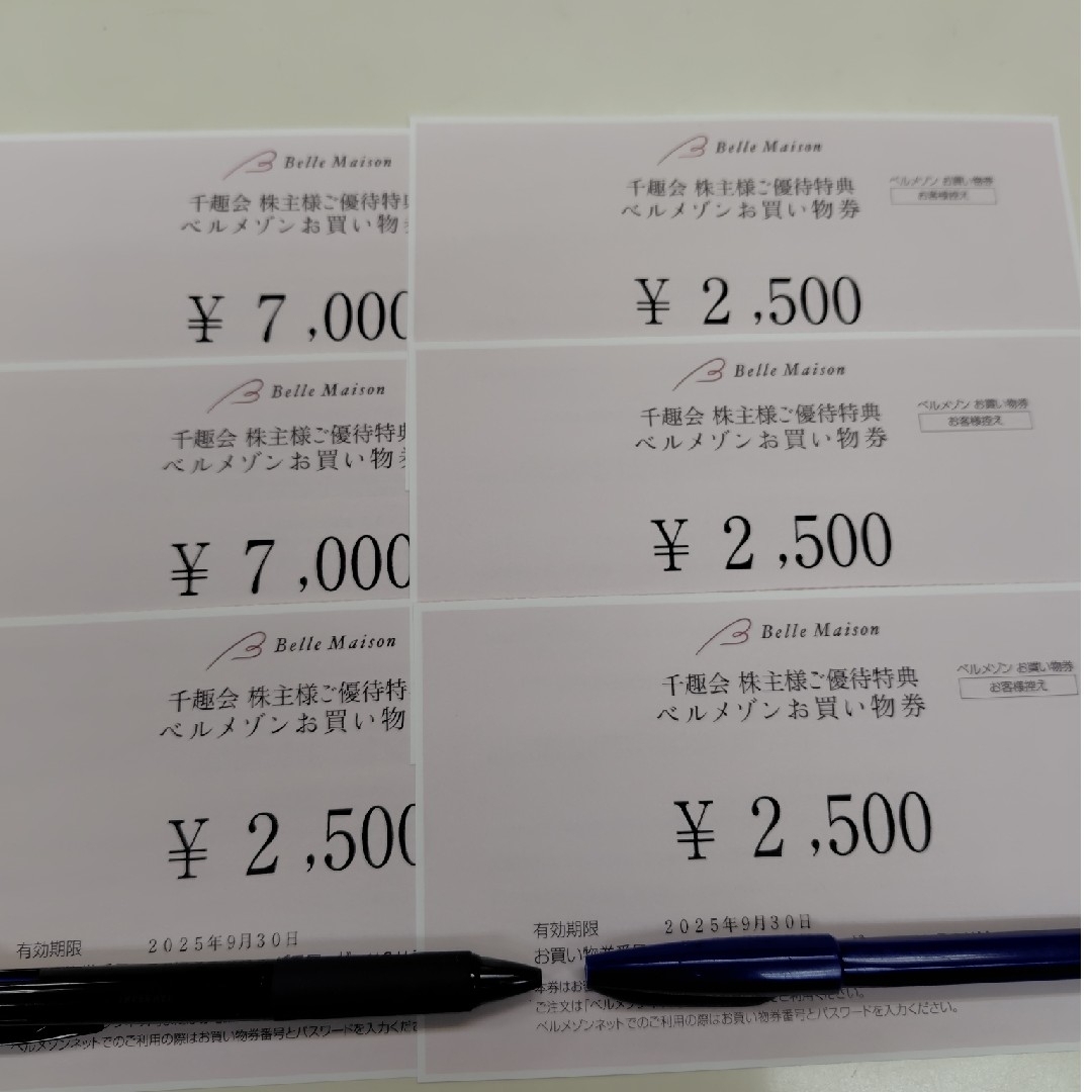 ベルメゾン(ベルメゾン)の千趣会株主優待お買物券 24,000円分 チケットの優待券/割引券(ショッピング)の商品写真