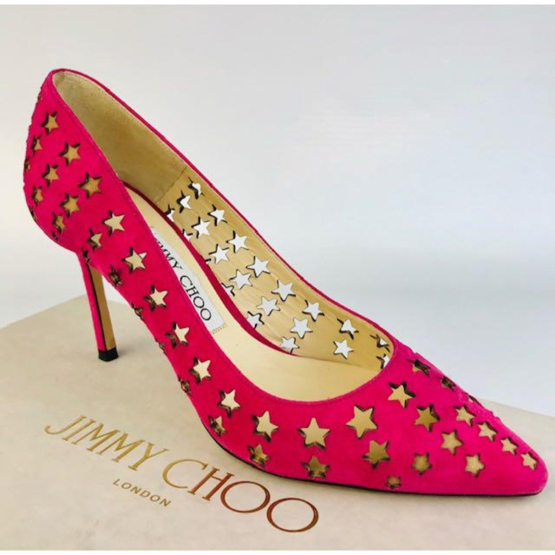 JIMMY CHOO - 美品★ジミーチュウ・スエードレザー パンチングスター パンプス(361/2)