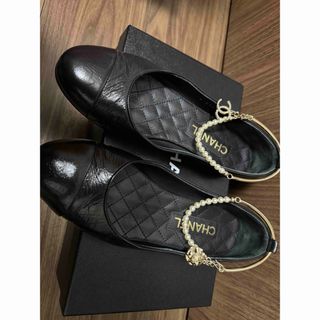 CHANEL - 【ほぼ未使用】シャネル CHANEL リボンバレエシューズ CHANEL - 【ほぼ未使用】シャネル CHANEL リボンバレエシューズ