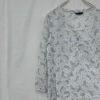 コムサイズム(COMME CA ISM)の極美品✨ コムサイズム 長袖 シャツ ペイズリー柄 透け感 シースルー 大きめ (シャツ/ブラウス(長袖/七分))