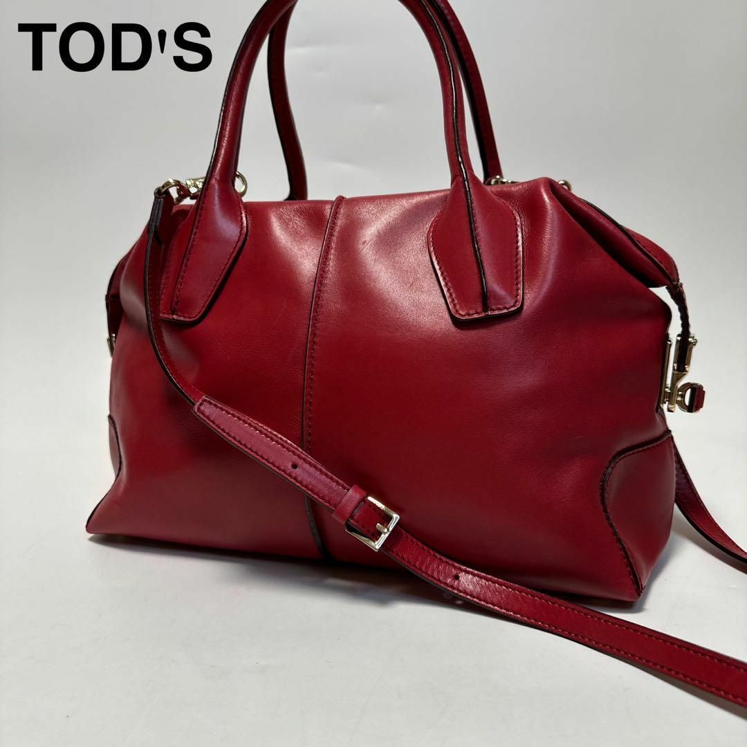 TOD'S - l90【美品】トッズ　Dスタイリング レザー　レッド　2way ショルダーバッグ