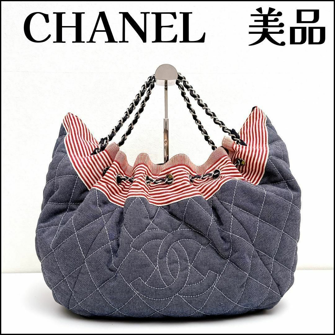 CHANEL - シャネル デニム×レザー ココカバス チェーントートバッグ 13185970