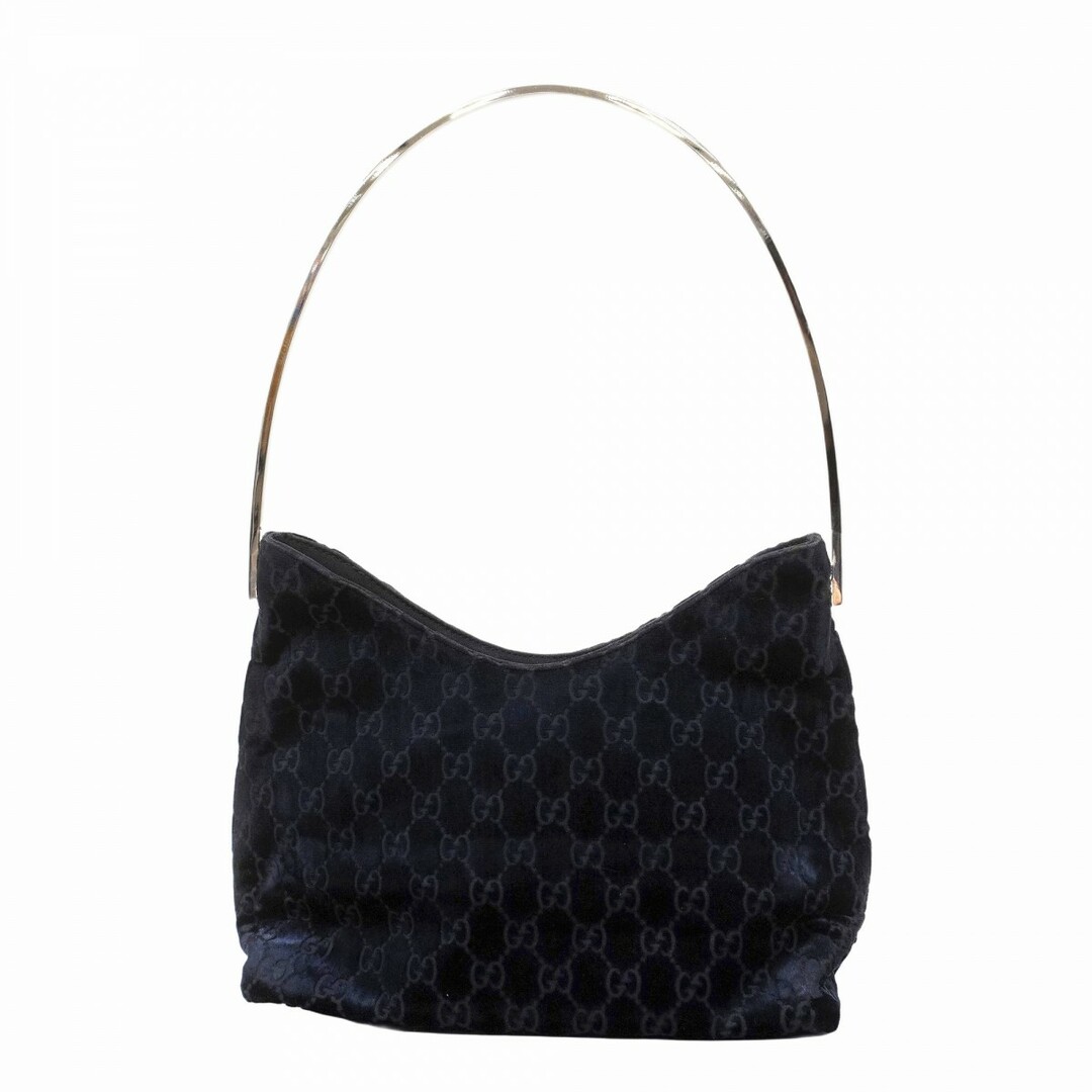 GUCCI - 【5cd3489】グッチ ショルダーバッグ 001 1553 1978 ベロア ネイビー シルバー金具【中古】レディース