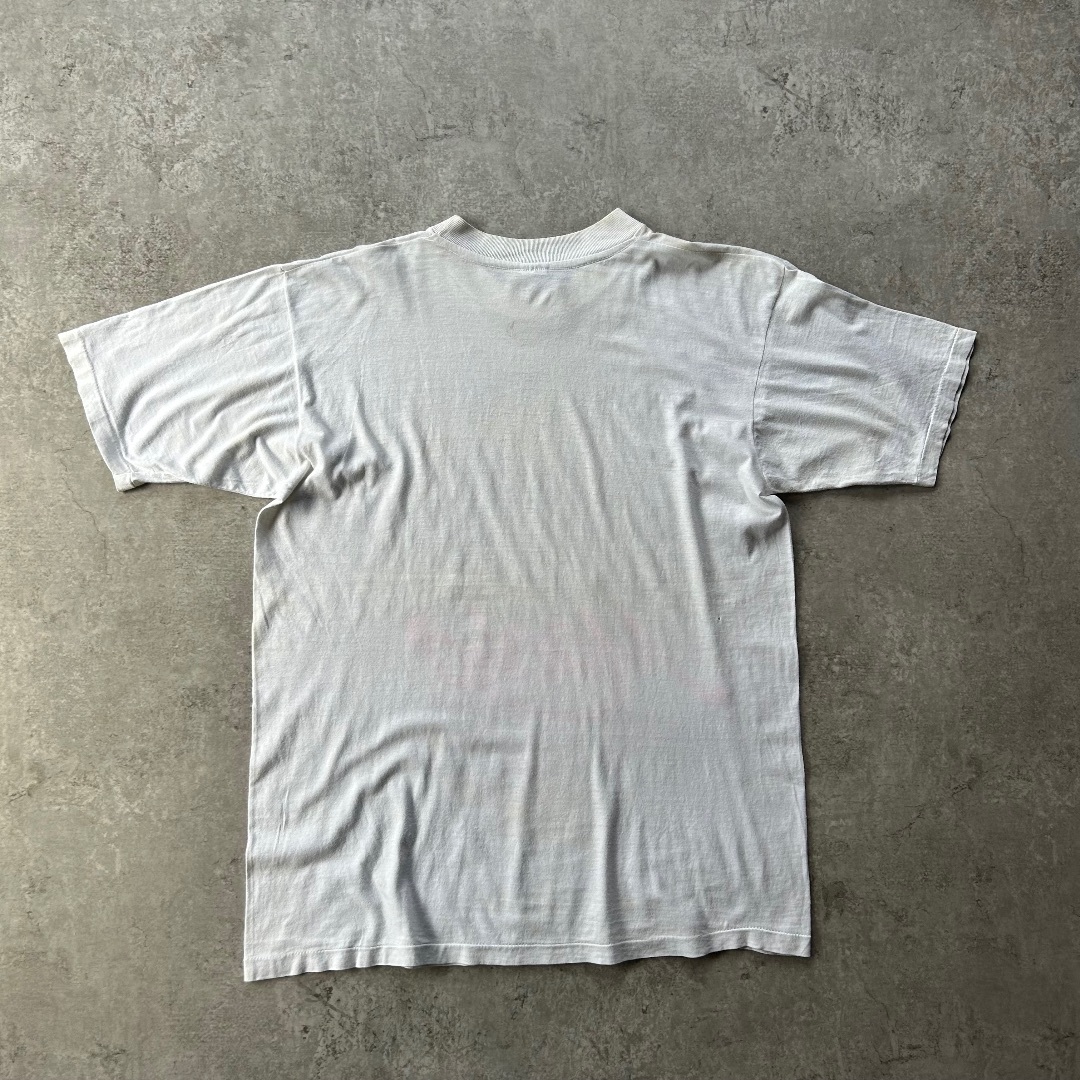 80s90s ヴィンテージtシャツ ホワイト L 人物画 ジョーク 80s90s ヴィンテージtシャツ ホワイト L 人物画 ジョーク